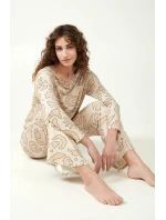 Vamp - Béžové pyžamo s potlačou 21093 - Vamp Vamp - Béžové pyžamo s potlačou 21093 - Vamp