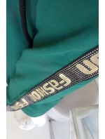 Mikina se zipem na zádech zelená