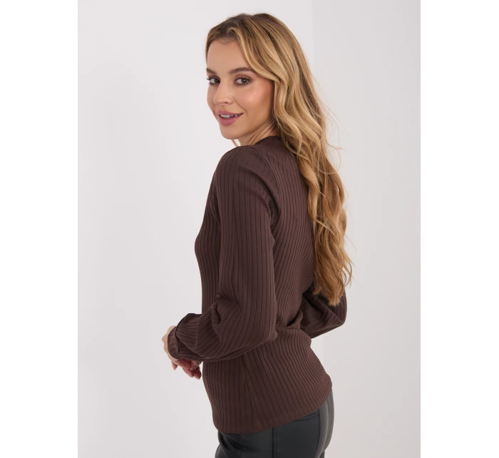 Bluzka RV BZ model 21801864 ciemny brązowy - FPrice Bluzka RV BZ model 21801864 ciemny brązowy - FPrice