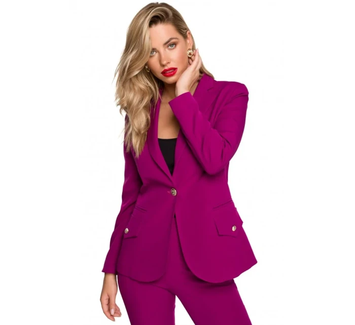 K141 Sako s dvojitým vreckom a klopou - rubínové K141 Sako s dvojitým vreckom a klopou - rubínové