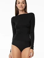 Dámske bezšvové tričko s dlhým rukávom Simple Longsleeve Shirt Black - Julimex