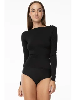 Dámské bezešvá košilka s dlouhým rukávem Simple Longsleeve Černá - Julimex