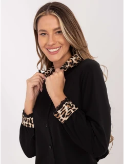 Dámska blúzka KS 4225.35 Black-Brown - FPrice