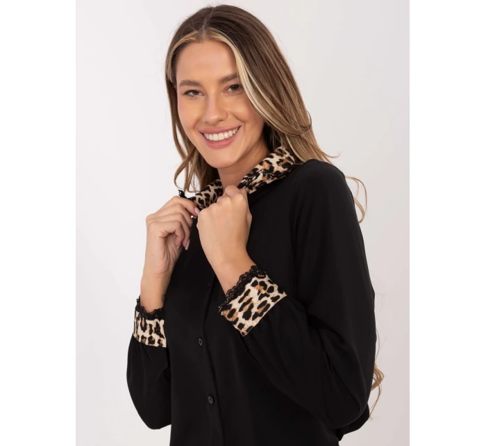 Dámska blúzka KS 4225.35 Black-Brown - FPrice