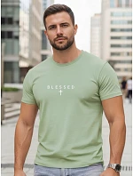 Pánske bavlnené tričko so zelenou potlačou BLESSED FashionStreet NX5124R Pánske bavlnené tričko so zelenou potlačou BLESSED FashionStreet NX5124R