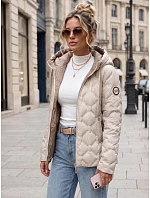 Kurtka damska przejściowa pikowana z kapturem  model 22342218 - FashionStreet