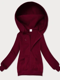 Dámska otvorená mikina s kapucňou v čerešňovej farbe S'West (B-12#)