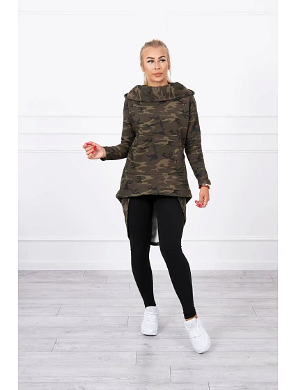 Mikina moro s dlouhými zády model 18745101 - K-Fashion