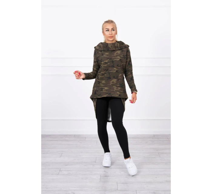 Mikina moro s dlhým chrbtom khaki+zelená Mikina moro s dlhým chrbtom khaki+zelená