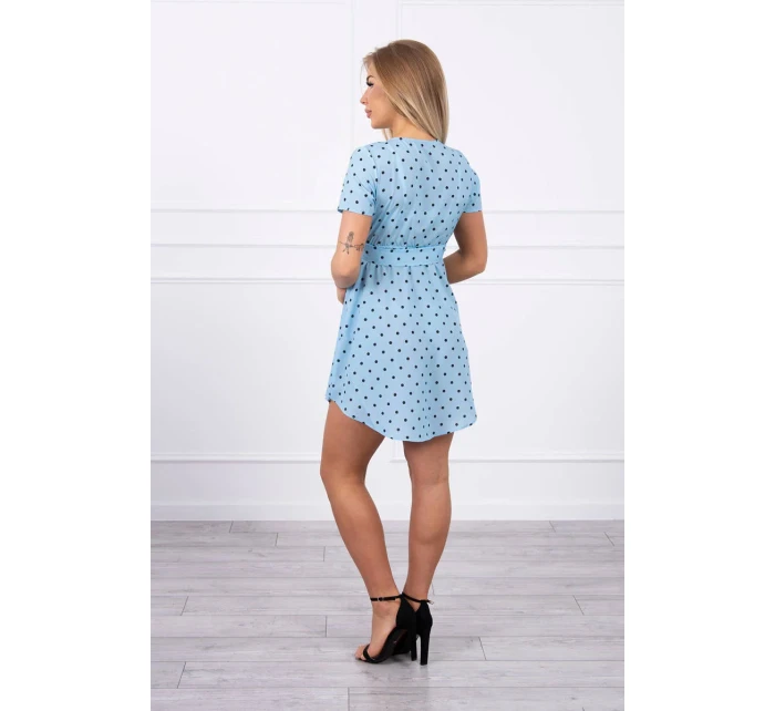 Modré bodkované šaty