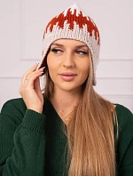 Dámska čiapka Nikol K405 biela+červená+béžová