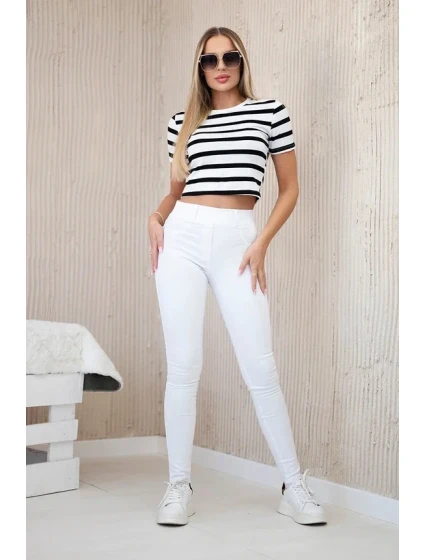 Džínsové nohavice biele