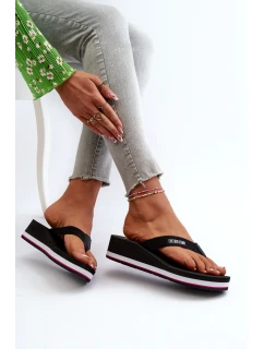 Damskie Klapki Japonki Na Koturnie Big Star JJ274A332 Czarne