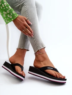 Damskie Klapki Japonki Na Koturnie Big Star JJ274A332 Czarne