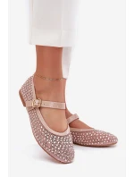 Zdobené Dámské Baletky S Páskem A Přezkou Béžové model 21702798 - Boto