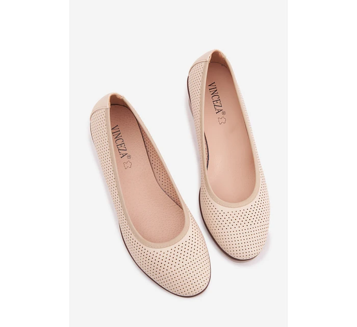 Dámské polobotky na platformě model 22067188 světle béžové - VINCEZA