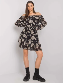 Šaty DHJ SK 15015.56P čierna a béžová