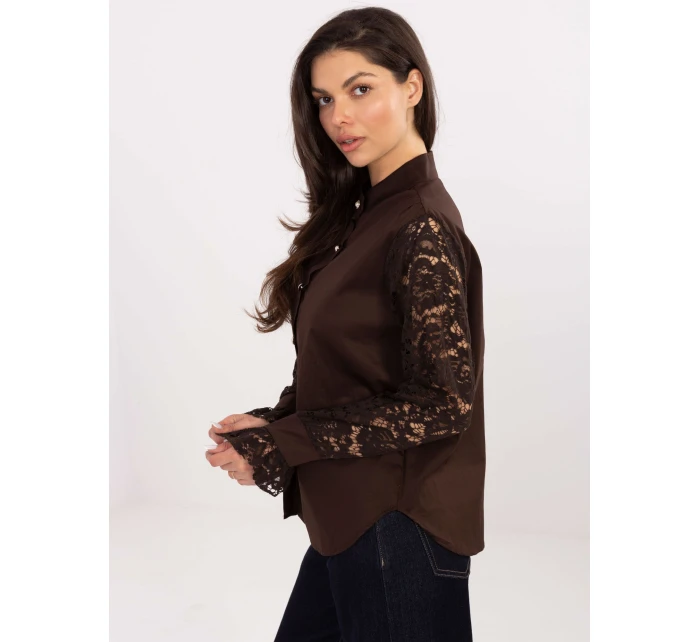 Koszula MI KS model 21817455 ciemny brązowy - FPrice Koszula MI KS model 21817455 ciemny brązowy - FPrice