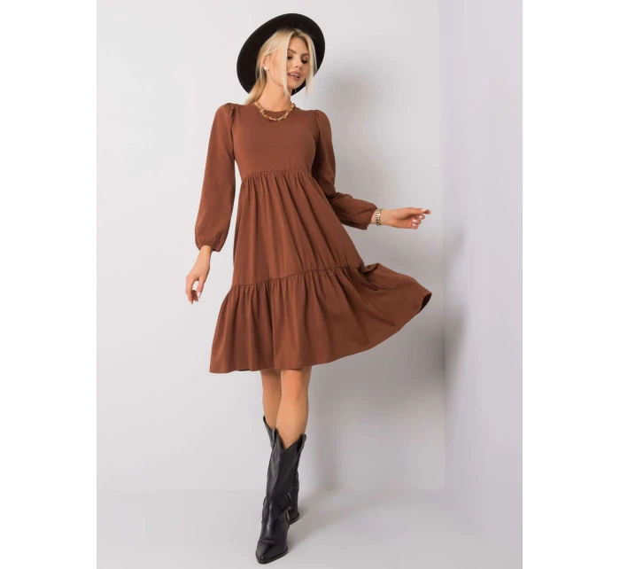 Sukienka RV SK model 20513991 brązowy - FPrice Sukienka RV SK model 20513991 brązowy - FPrice