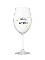 TEKUTÝ DÁREČEK - čirá sklenice na víno 350 ml