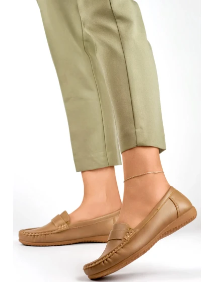 Dámske mokasíny B-3215 Dark beige - Gelteo