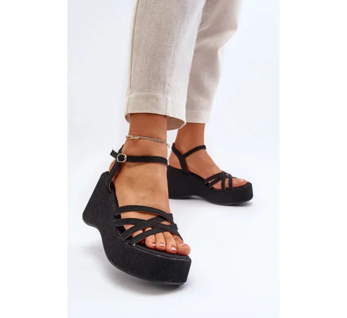 Dámské sandály na platformě  Černá model 21085966 - Inello