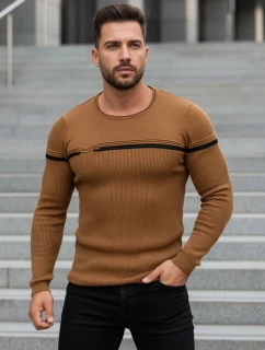 Pánský svetr přes hlavu camel Dstreet model 21962630 - FashionStreet