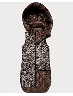 Tenká obojstranná vesta v čokoládovej farbe s leopardím vzorom (B6065/B6066-14) Tenká obojstranná vesta v čokoládovej farbe s leopardím vzorom (B6065/B6066-14)