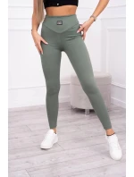 Rebrované legíny tmavá mäta