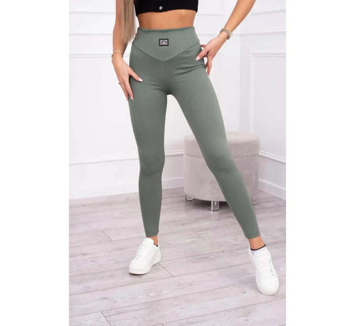 Rebrované legíny tmavá mäta