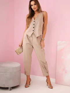 Set vesta + kalhoty velbloud