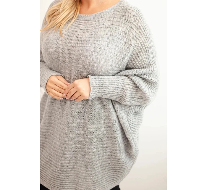 Dámský svetr Plus Size s  šedý model 21397625 - K-Fashion