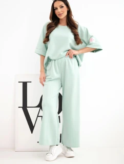 Dámský máslový komplet z viskózy mikina a široké kalhoty model 22014179 - K-Fashion