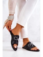 model 21577841 Kožené Dámské Černé Žabky - Zazoo