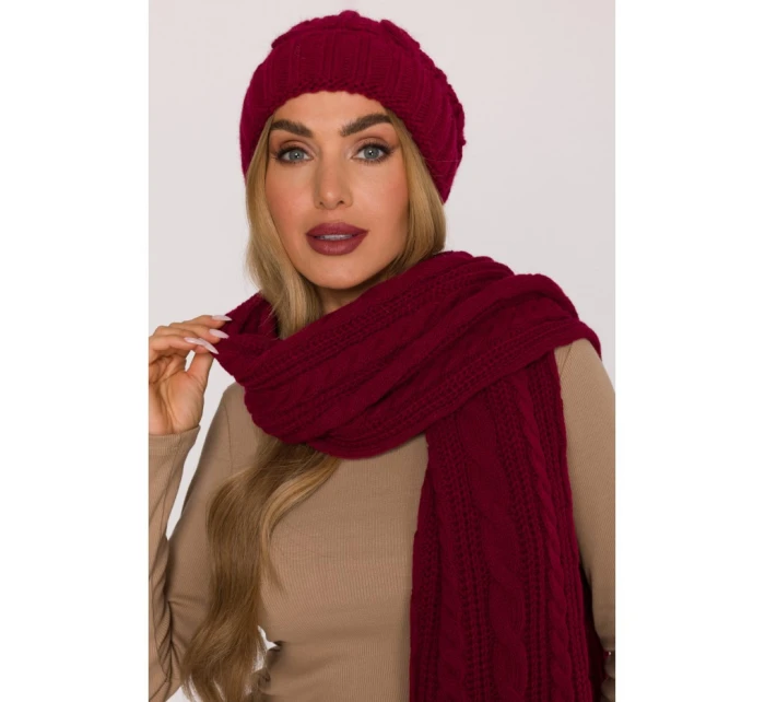 M897 Pletená čiapka - bordová