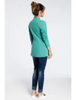 B030 Pletená bunda bez goliera - zelená