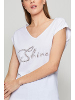 Monnari Tričká Bavlnené tričko s nápisom Flitra Biela