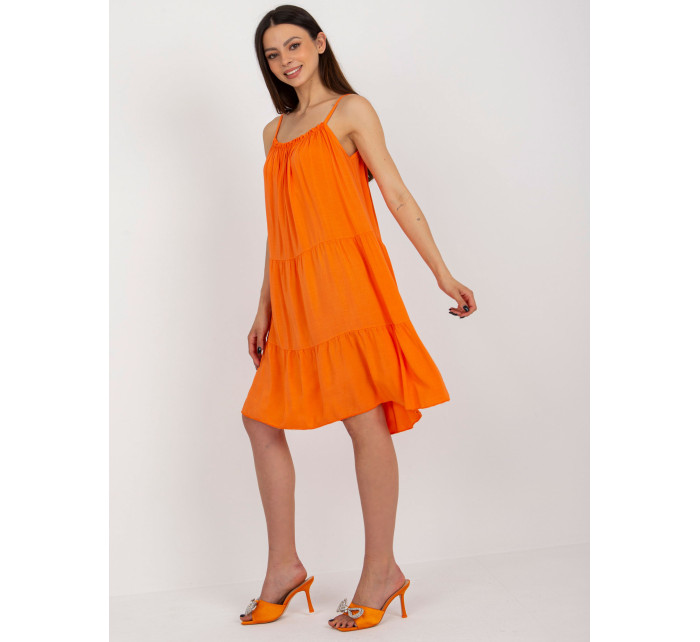 Oranžové viskózové letné šaty OCH BELLA