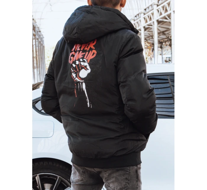 Pánska obojstranná bunda čierna FashionStreet TX4298