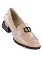 Dámská obuv s ozdobným podpatkem béžová model 22015133 - VINCEZA