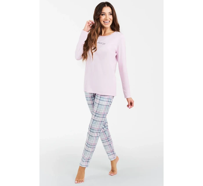 Talianska móda Glamour s dlhým rukávom farba:ružová/print