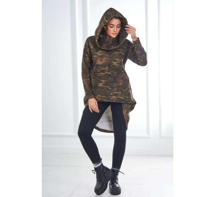 Mikina moro s dlhým chrbtom khaki+zelená Mikina moro s dlhým chrbtom khaki+zelená