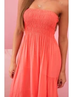 Dámske viskózové šaty s elastickým vrchným dielom malinová