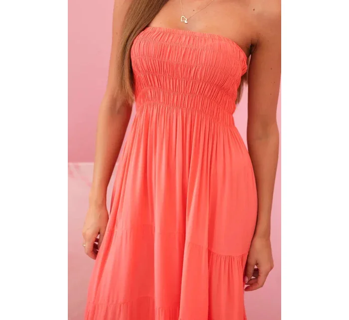 Dámske viskózové šaty s elastickým vrchným dielom malinová