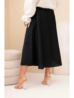 Dámska viskózna rozšírená sukňa čierna