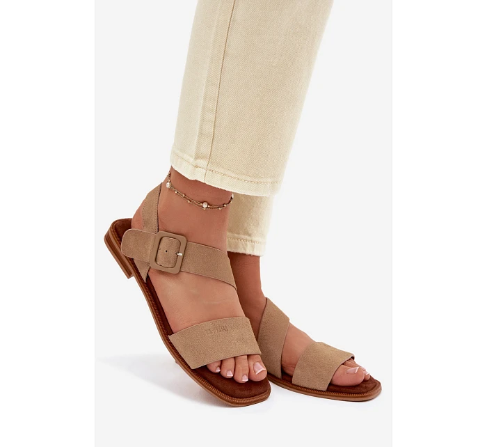 Dámské sandály semišové Big Star TT274491 béžové