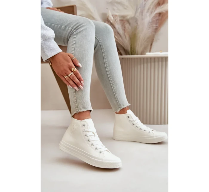 Dámske zateplené tenisky z eko kože White Big Star