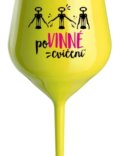 POVINNÉ CVIČENÍ - žlutá nerozbitná sklenice na víno 470 ml