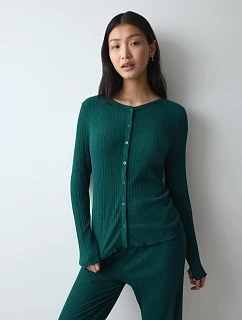 Dámsky sveter Versatile Rib Cardigan LSL, zelený (Green) – TRIUMPH