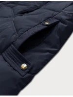 Dámska zimná bunda s odnímateľnou kapucňou LHD tmavomodrá (LHD-24577)